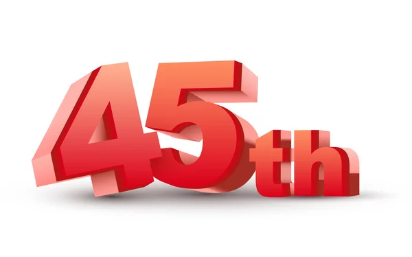 3d anniversary, 45th — Stock Vector