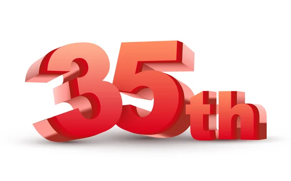 3d aniversario, 35th — Vector de stock