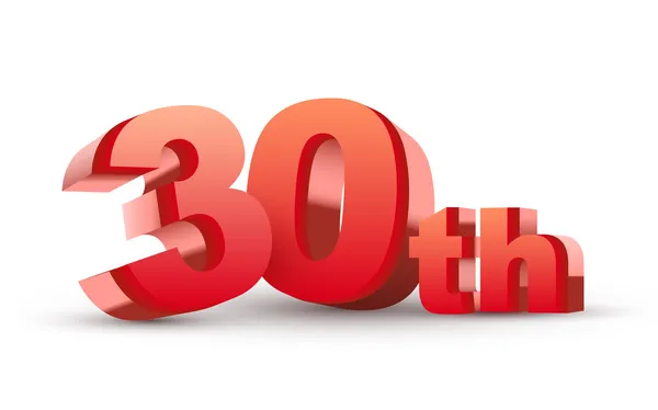 3D výročí, 30. — Stockový vektor