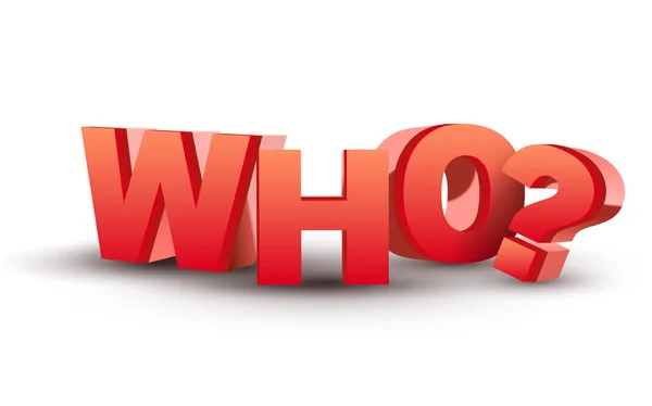 La palabra Who en letras rojas 3D — Archivo Imágenes Vectoriales