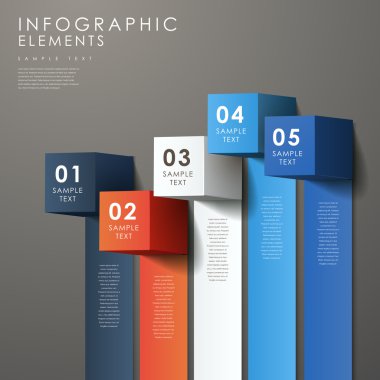 3D küp infographics soyut