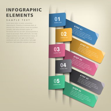 soyut origami etiketi infographics