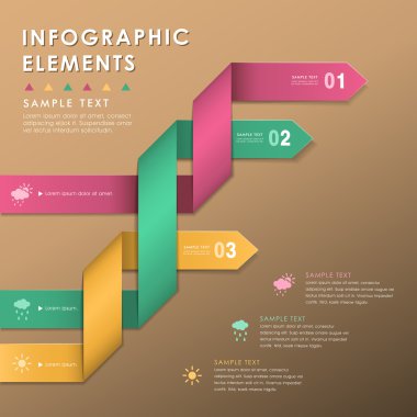 soyut origami şerit infographics