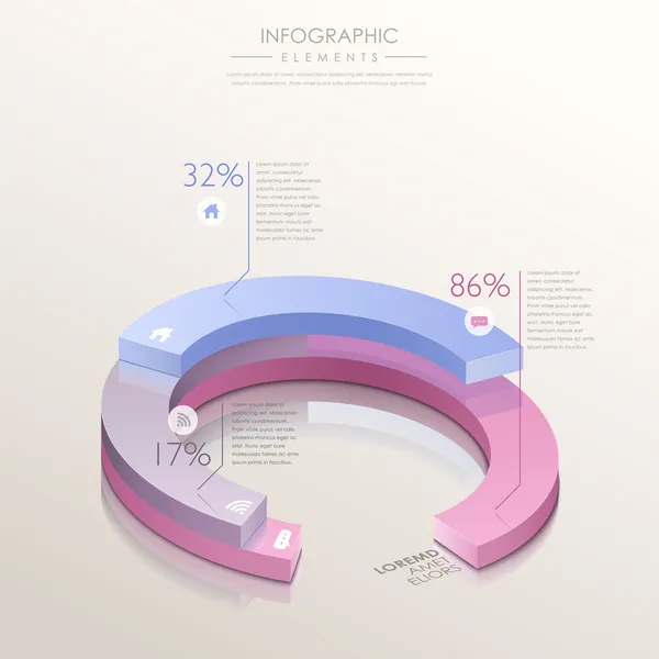 Infographie graphique à secteurs abstraits — Image vectorielle