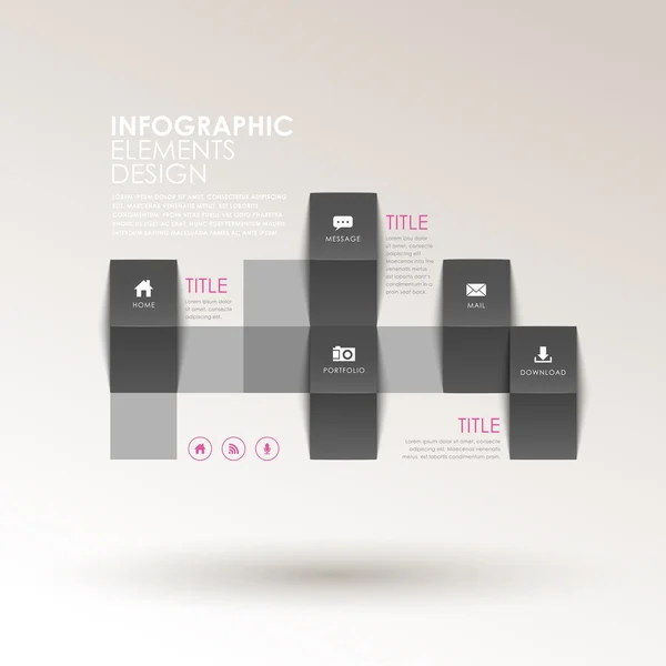 Infographie abstraite 3d origami — Image vectorielle