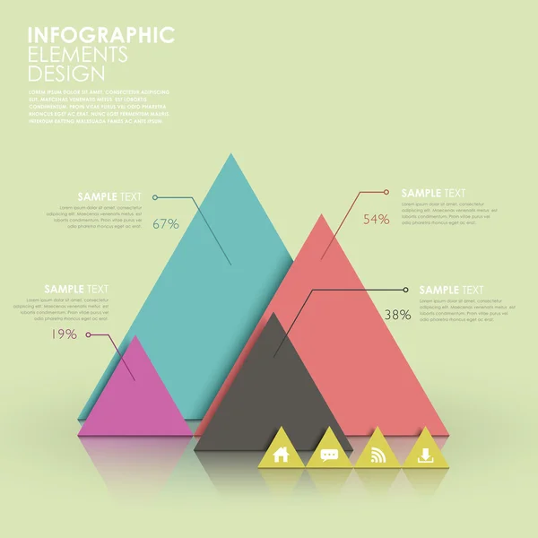 Infografías abstractas de cartas piramidales — Vector de stock