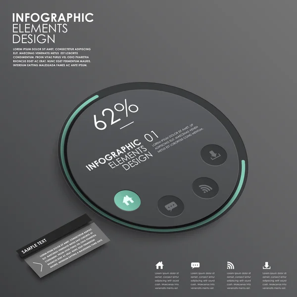 Infografías abstractas de interfaz 3d — Vector de stock