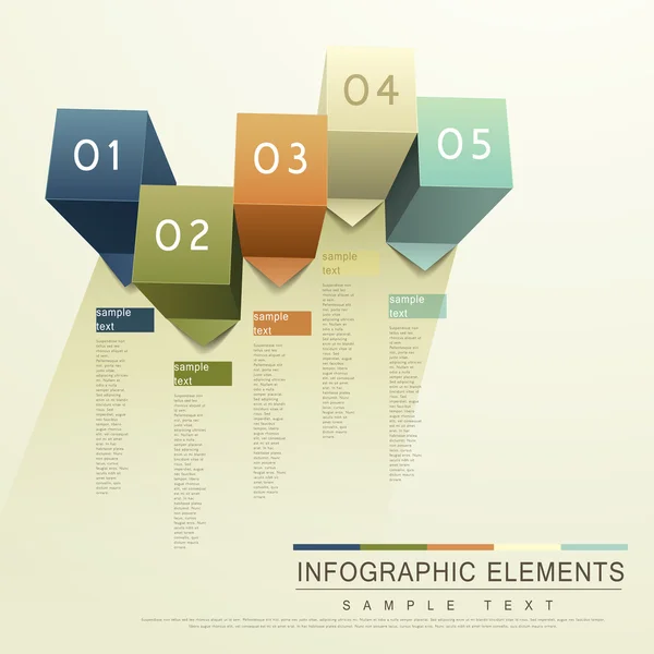 Resumo 3d cubo infográficos — Vetor de Stock