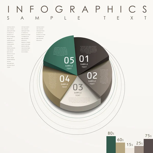 Abstraktní výsečový graf infografika — Stockový vektor