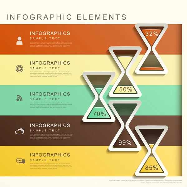 모래 시계 infographics 추상 배너 — 스톡 벡터