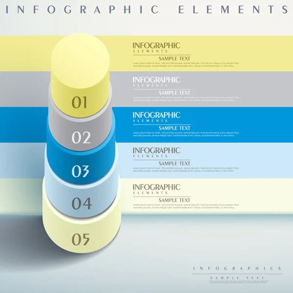 Infographie abstraite de diagramme de tour de cylindre 3D — Image vectorielle