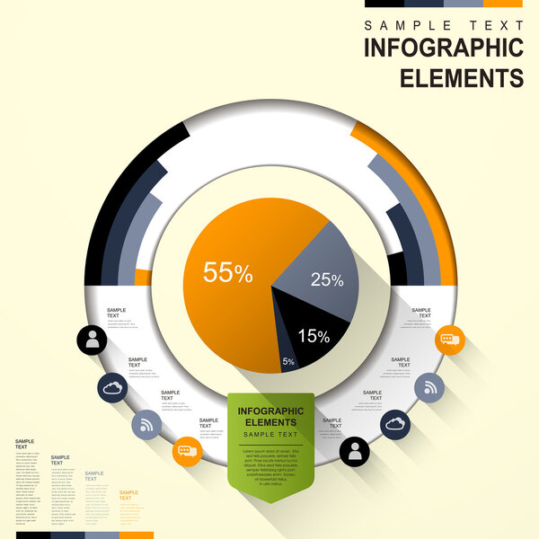 Инфографика абстрактных кругов
