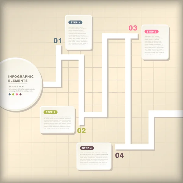 Infografías abstractas del diagrama de flujo — Vector de stock