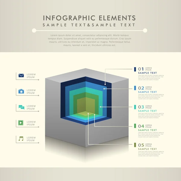 Infografías abstractas del gráfico de vista transversal — Vector de stock