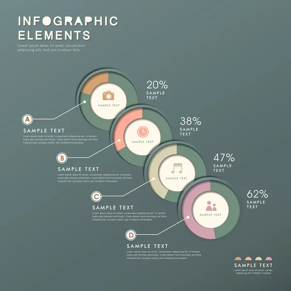 Soyut halka grafiği infographics bar — Stok Vektör