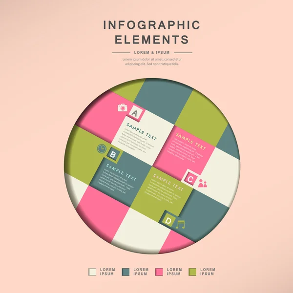 Infografías abstractas de cuadrícula circular — Archivo Imágenes Vectoriales