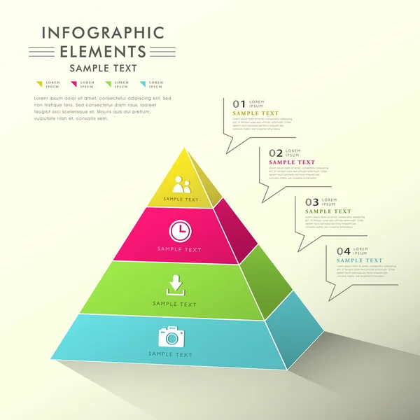 Piramide astratta grafico infografico — Vettoriale Stock