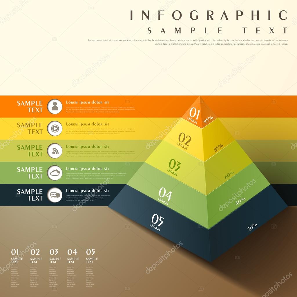 abstract 3d pyramid chart infographics