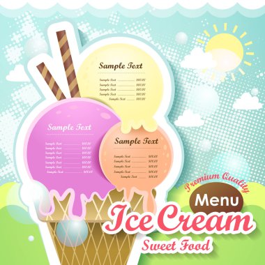 ice cream menu cover clipart