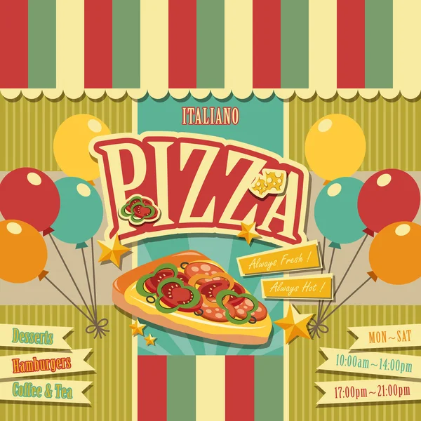 Pizzerie menu — Stockový vektor