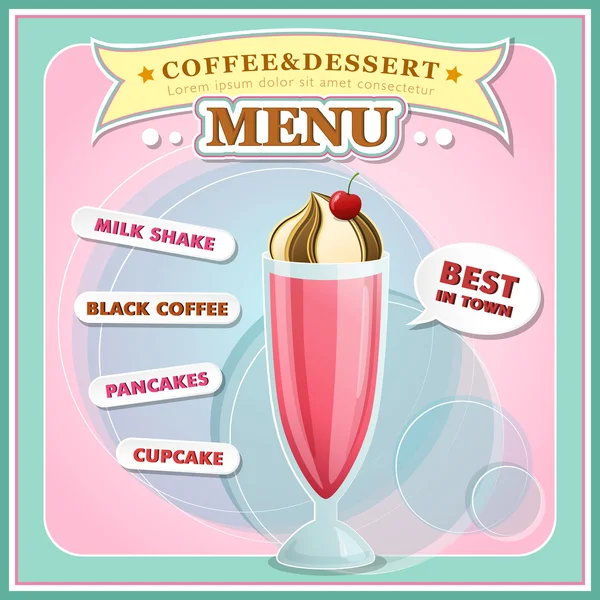 Couverture de menu crème glacée — Image vectorielle