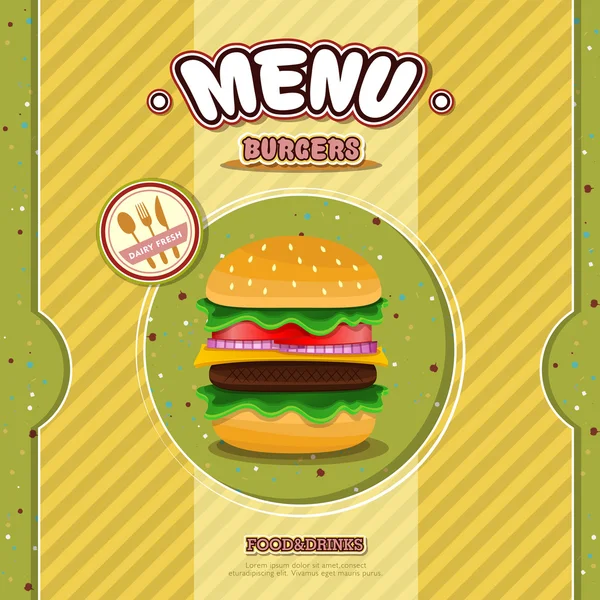 Fast food restaurant menu — Stockvector
