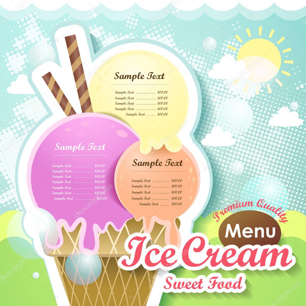 ice cream menu cover