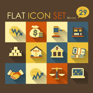 ekonomik faaliyetlerin & mali Icon set