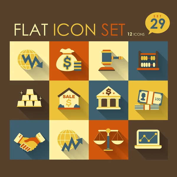 Economic activities & financial icon set — Stock Vector