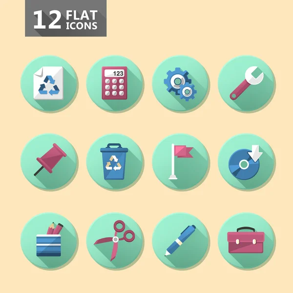 Flat icon set — Stock Vector