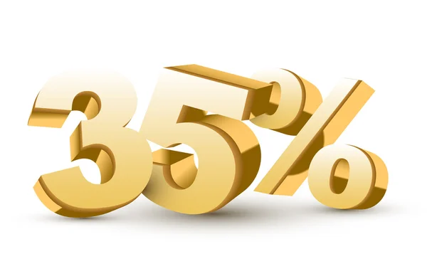 Trinta e cinco por cento símbolo — Vetor de Stock