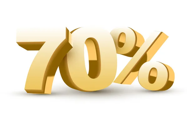 3d 闪亮的金色折扣收藏-70% — 图库矢量图片
