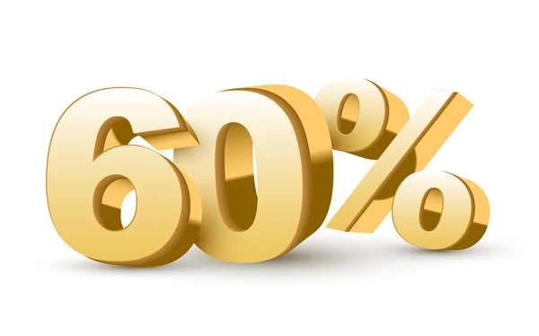 3D goldglänzende Rabattkollektion - 60 Prozent — Stockvektor