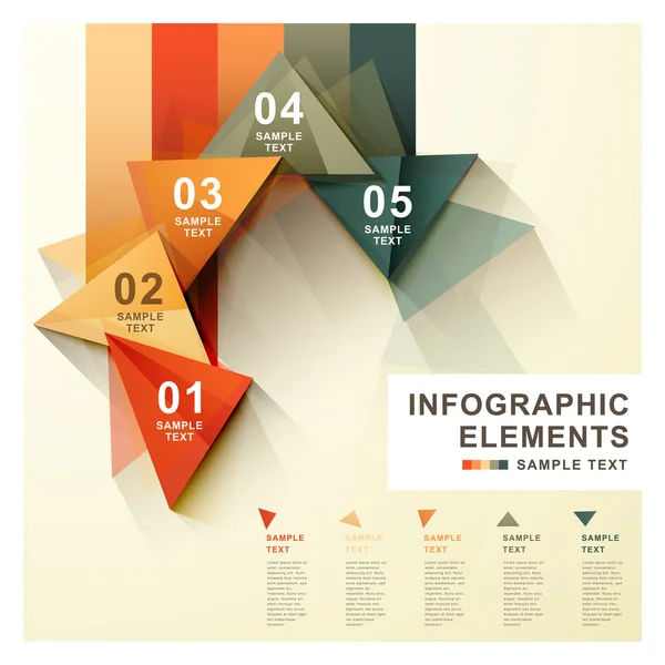 Infographie abstraite triangle étiquette — Image vectorielle