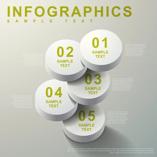 3D streszczenie cylindra Infografika — Wektor stockowy