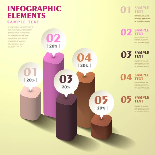 Abstracte staafdiagram infographics — Stockvector