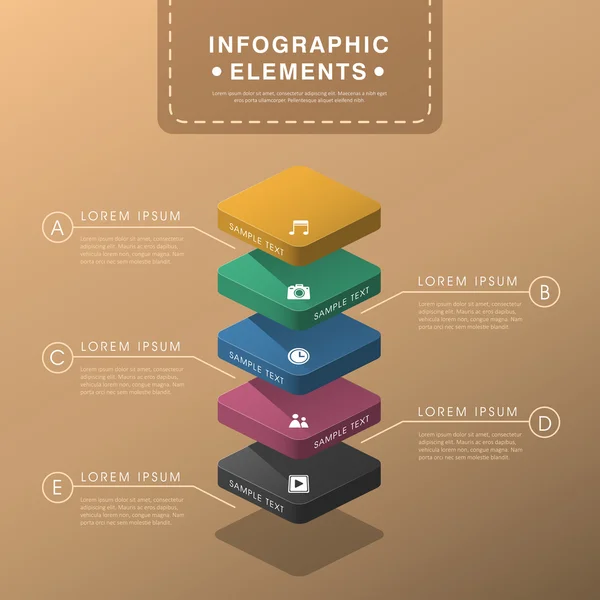 Infografías abstractas del gráfico de capas — Vector de stock