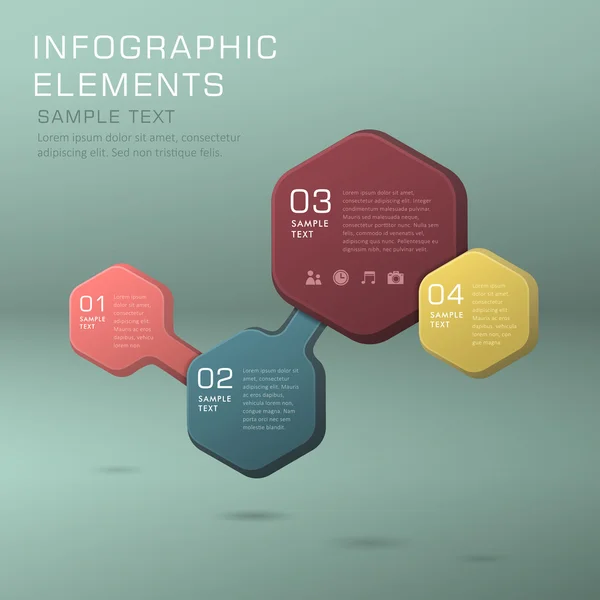 Infografías abstractas del diagrama de flujo — Vector de stock