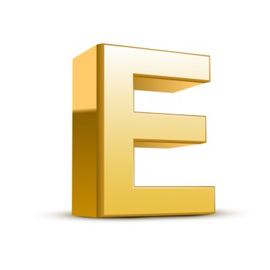 3D altın harf e