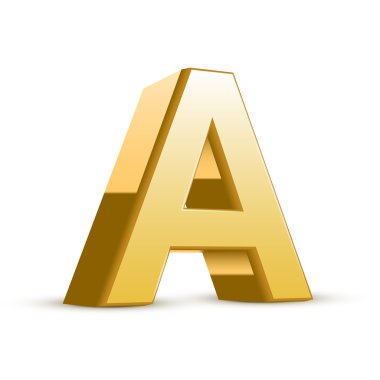 3D altın harf A