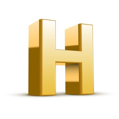 3D altın harf h