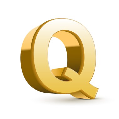 3d golden letter Q