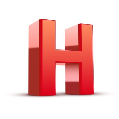 3D kırmızı harf h