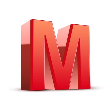 3D kırmızı harf m