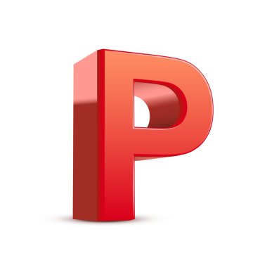 3D kırmızı harf p