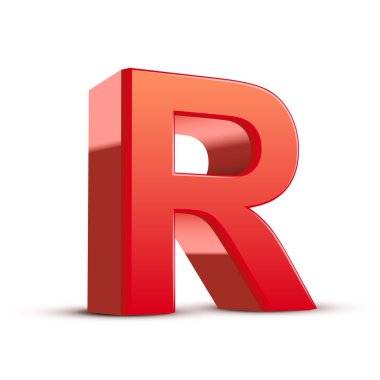 3D kırmızı harf r