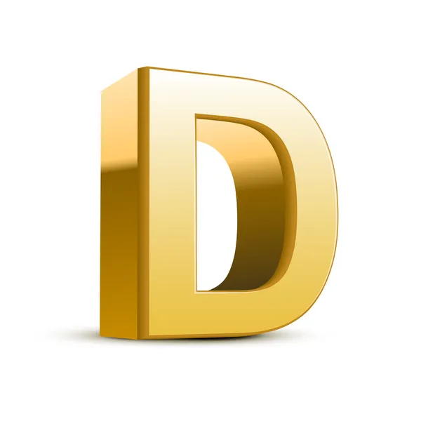 3d golden letter D — Stock Vector