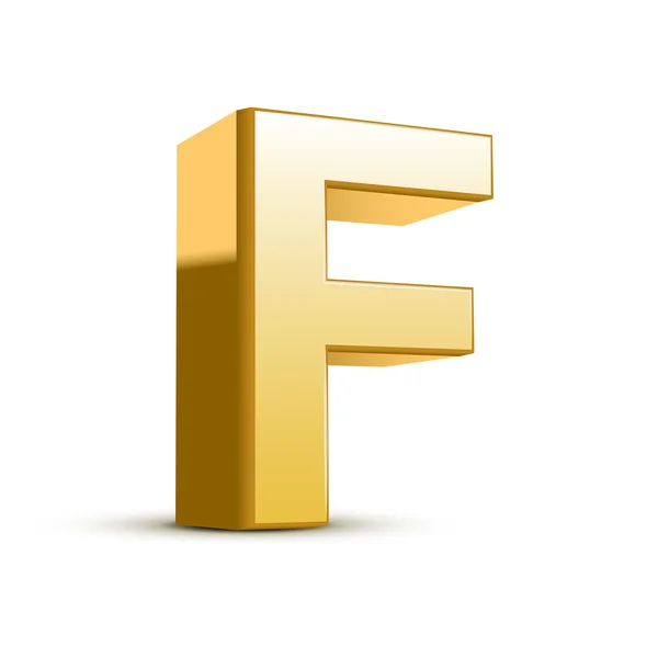 3D altın harf f — Stok Vektör