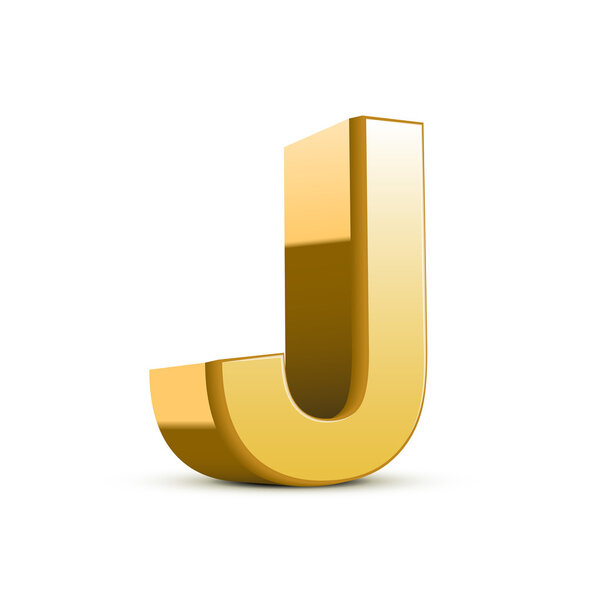 3d golden letter J