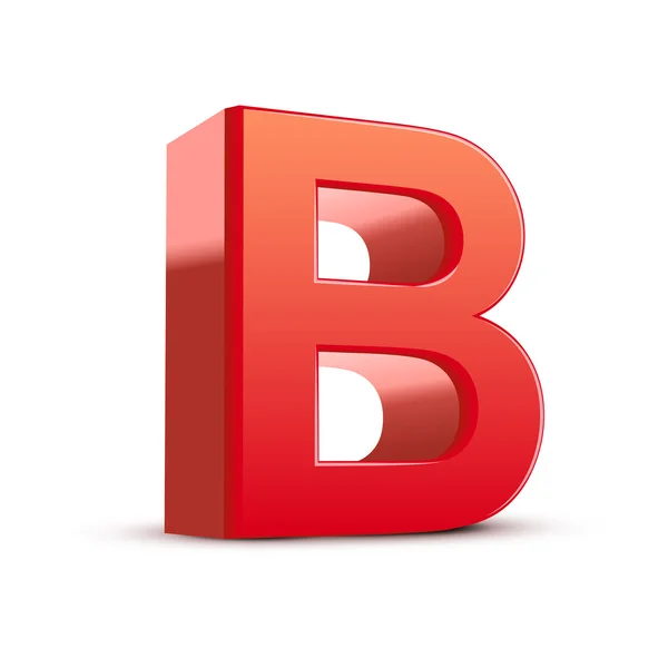 3d lettre rouge B — Image vectorielle